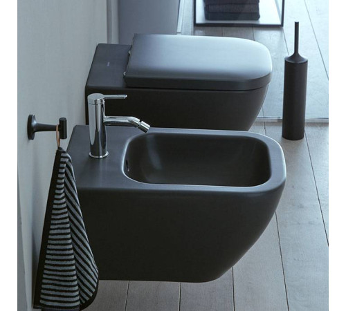 Унитаз подвесной Duravit Happy D.2 Plus Rimless 36.5x54 см антрацит матовый 2222098900