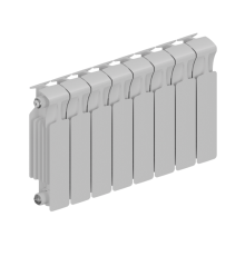 Радиатор биметаллический RIFAR MONOLIT 300 8 секций боковое подключение RAL 9016 MN-300-08