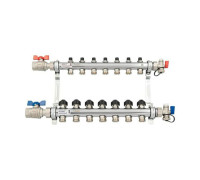 Комплект коллекторов REHAU HKV с балансировочными, термоклапанами и шаровыми кранами 7 выходов 1 x 3/4 12180713001