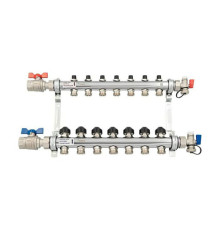 Комплект коллекторов REHAU HKV с балансировочными, термоклапанами и шаровыми кранами 7 выходов 1 x 3/4 12180713001