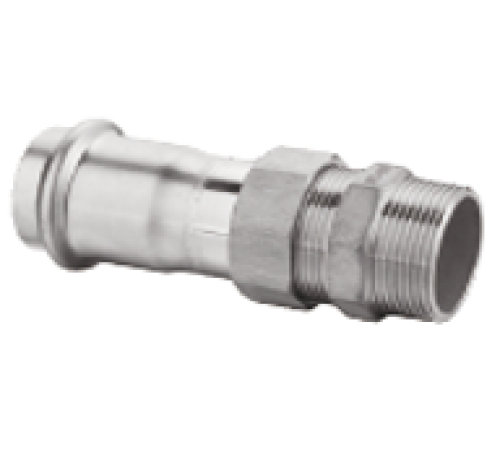 Пресс-фитинг из нержавеющей стали с наружной резьбой разборный Kromwell 22х1 KW.SP991002206