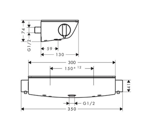 Термостат для душа Hansgrohe Ecostat Select 1 потребитель настенный хром 13161000
