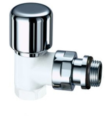 Вентиль термостатический угловой FAR TopFAR 1/2 ВР EPDM серебро-белая эмаль FL 0149 12P