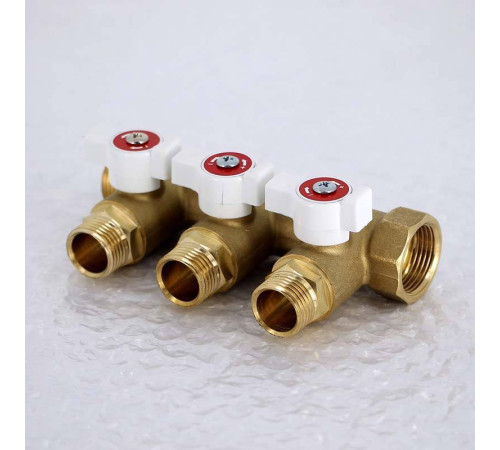 Коллектор с шаровыми кранами Uni-Fitt 3/4х1/2 3 выхода 40 мм 420G3230