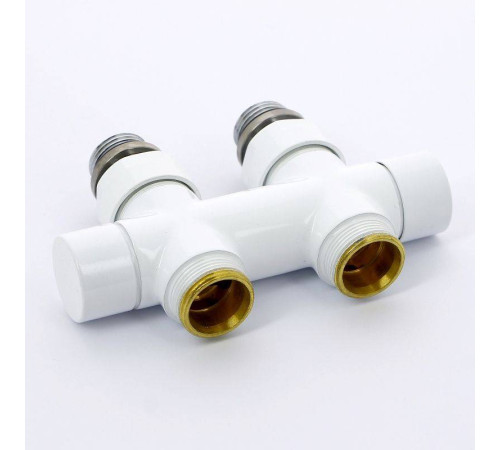 Узел ручной прямой Carlo Poletti с запорным клапаном без байпаса белый V48500EESB