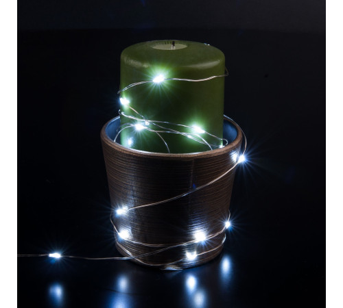 Гирлянда нить quotРосаquot белый на батарейках 3м IP20 400-006 белый 3м IP20