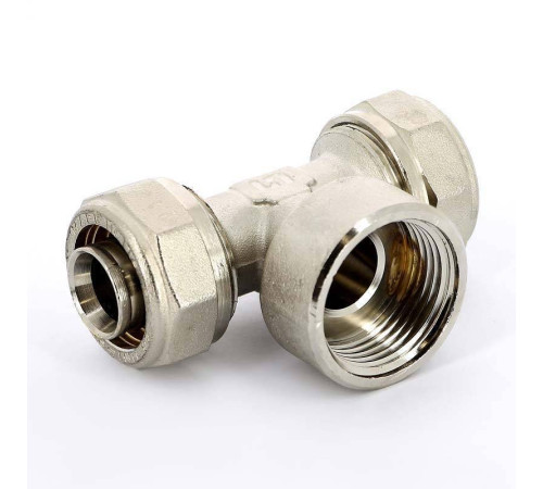 Тройник обжимной Uni-Fitt никелированный 26х3/4х26 ВР 667N8380