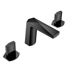 Смеситель для раковины Boheme Venturo врезной на 3 отверстия Ice черный матовый 150-B-ICE