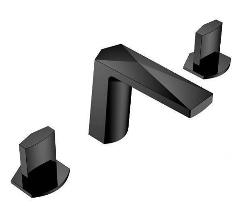 Смеситель для раковины Boheme Venturo врезной на 3 отверстия Ice черный матовый 150-B-ICE