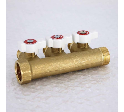 Коллектор с шаровыми кранами Uni-Fitt 3/4х1/2 3 выхода 40 мм 420G3230