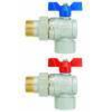 Кран шаровой угловой F.I.V. Evolution 3/4 В-американка синяя бабочка 6774R080