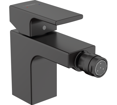 Смеситель для биде однорычажный Hansgrohe Vernis Shape со сливным гарнитуром черный матовый 71211670