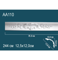 Карниз потолочный полиуретановый Perfect AA110 с рисунком 120x125x2440 мм AA110
