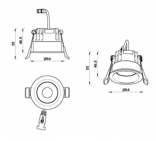 Встраиваемый светильник iLedex Mars 7 Вт 3000 K 107-7W-D64-3000K-24DG-WH
