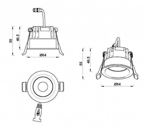 Встраиваемый светильник iLedex Mars 7 Вт 4000 K 107-7W-D64-4000K-24DG-BK