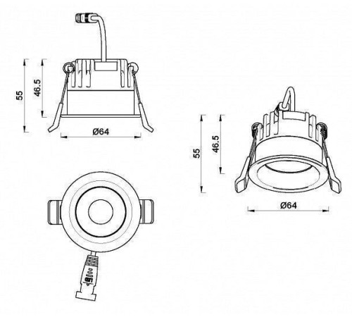 Встраиваемый светильник iLedex Mars 7 Вт 4000 K 107-7W-D64-4000K-24DG-WH