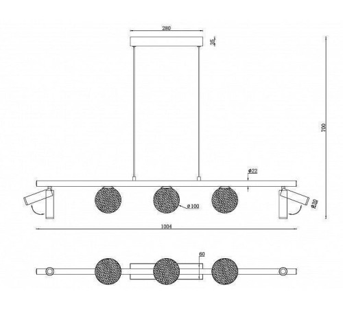 Подвесной светильник iLedex Telescope C4774-100 SGD