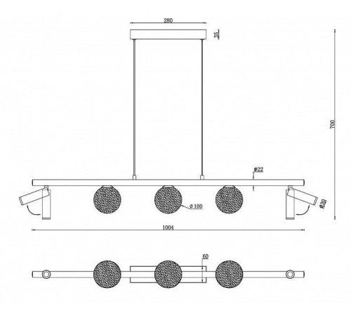 Подвесной светильник iLedex Telescope C4774-100 SWH