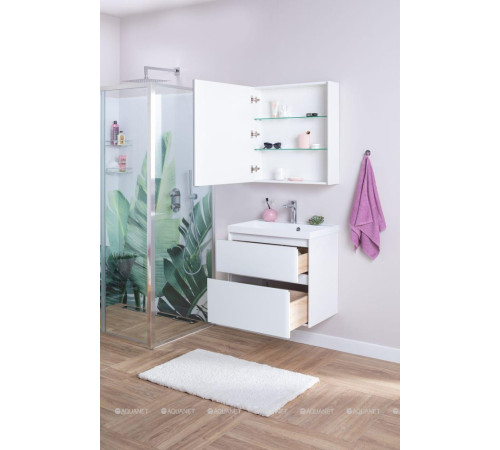 Тумба под раковину Aquanet Гласс 70 белый 00206700