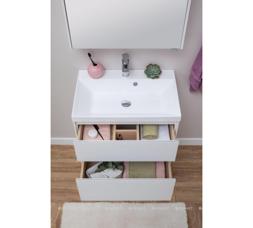 Тумба под раковину Aquanet Гласс 70 белый 00206700