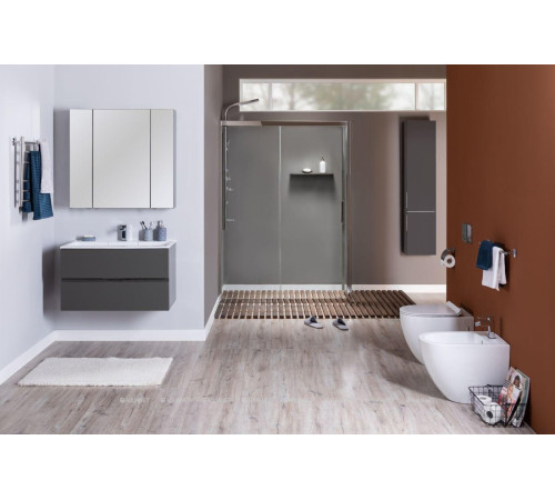 Тумба с раковиной Aquanet Алвита 90 серый антрацит 00242609