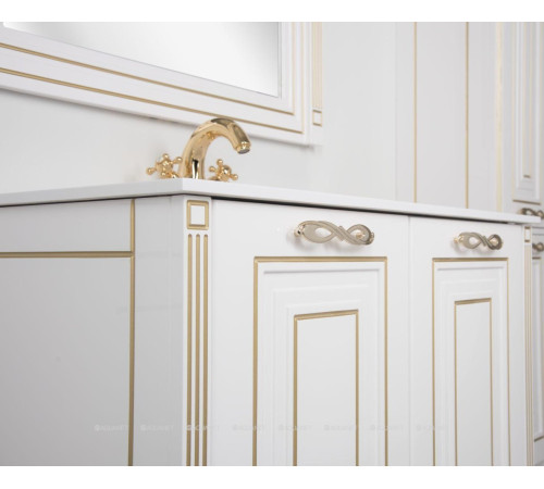 Тумба под раковину Aquanet Паола 90 белый с патиной золото 00186116