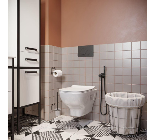 Клавиша смыва Jacob Delafon E20859-7-BMT черный матовый/глянцевый