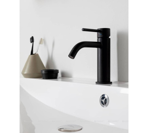 Смеситель для раковины без донного клапана Paffoni Light LIG071NO черный матовый