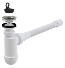Сифон для раковины Alcaplast A41+A710 бутылочный 1 1/4 x 40 мм с гибким соединением A41+A710