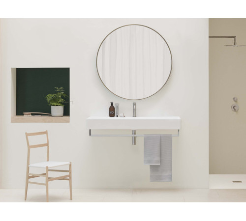 Раковина накладная/подвесная GSI KUBE X 1200х470 мм с 1 отверстием под смеситель с переливом белая глянцевая 9424111