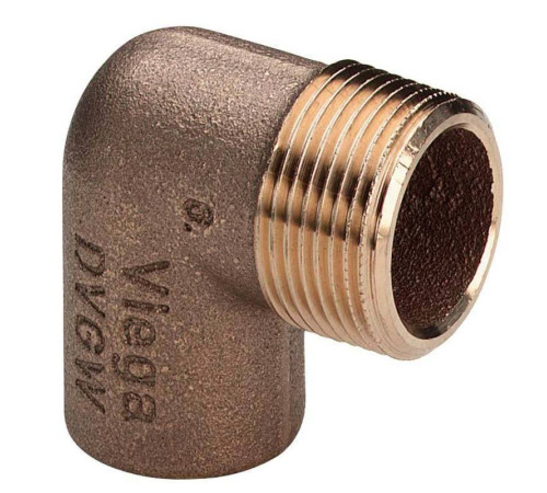 Угол 90° бронзовый Viega пайка-НР 22х1/2 136307