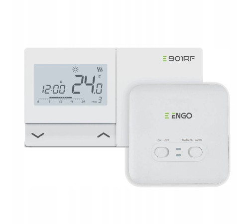 Термостат комнатный программируемый ENGO E901 2xAA белый E901