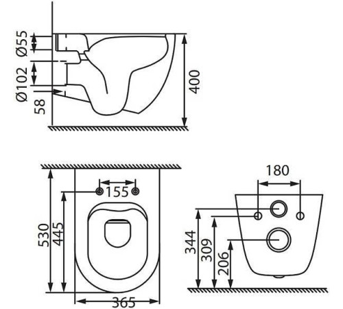 Чаша подвесного унитаза Allen Brau Reality черный 4.32006.31