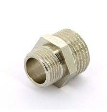 Ниппель резьбовой переходной Tiemme 1/2 x 3/8 НН никелированный 1500196