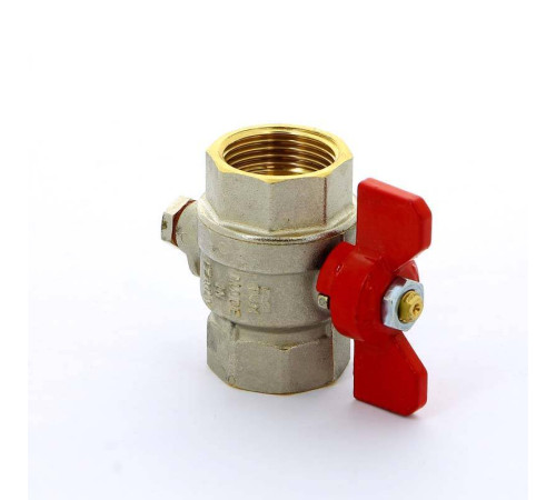 Кран шаровой Tiemme ВВ 1 дюйм с отверстием для термометра 2980008