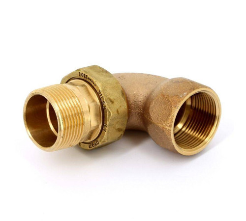 Разъемное соединение Viega 1 1/4 НВ угловое бронза с плоской прокладкой 348694