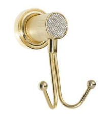 Крючок для ванной двойной Boheme Royal Cristal золото 10926-G