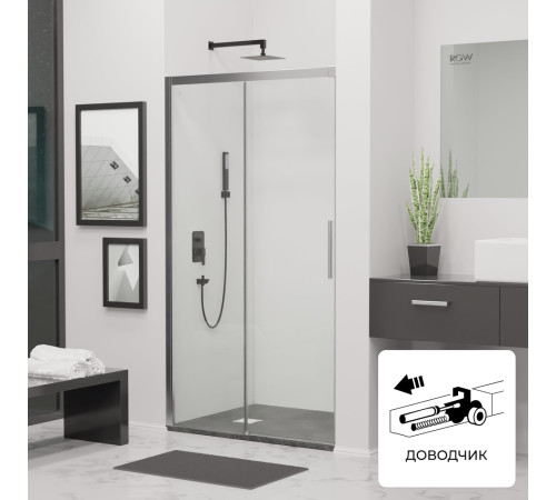 Душевая дверь RGW Lewis LE-12 1000x1950 мм прозрачное стекло профиль хром 34121210-11