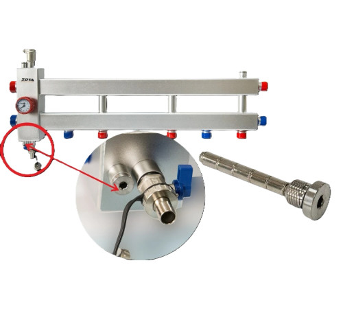 Гидроразделитель из нержавеющей стали с коллектором ZOTA горизонтальный односторонний 4 контура GR4930001214