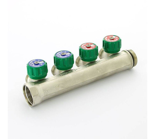 Коллектор с вентилями Uni-Fitt 1 НВ 4 выхода 3/4 EK 90° 50 мм 410N4340