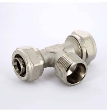 Тройник обжимной Uni-Fitt никелированный 20x1/2x20 наружная резьба 668N7270