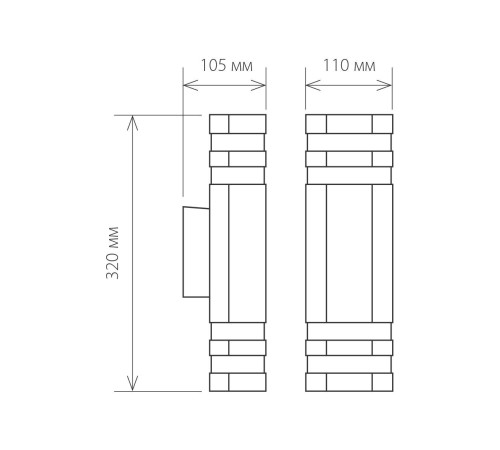 Настенный уличный светильник 1443 Techno черный IP54 1443 Techno черный