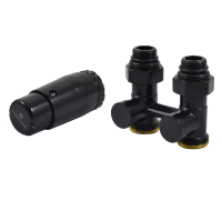 Комплект узла нижнего подключения Schlosser Standard прямой 3/4 с термоголовкой M30x1.5 RAL 9005 600800066