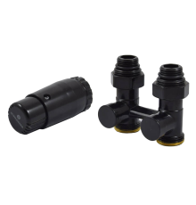 Комплект узла нижнего подключения Schlosser Standard прямой 3/4 с термоголовкой M30x1.5 RAL 9005 600800066