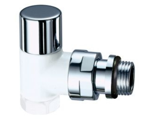 Вентиль запорный угловой FAR TopFAR 1/2 ВР EPDM серебро-белая эмаль FL 0169 12P