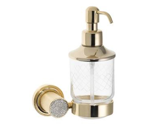 Дозатор для жидкого мыла Boheme Royal Cristal подвесной золото черный кристалл 10932-G-B