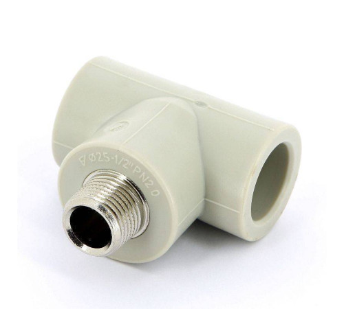 Тройник полипропиленовый FV-Plast 25х1/2х25 мм с наружной резьбой 222526
