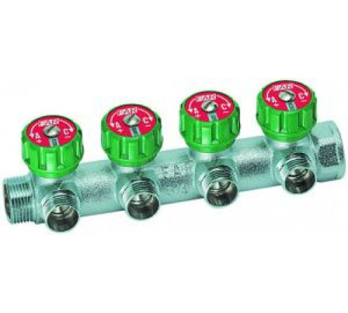 Коллектор регулирующий FAR 1 ВР-НР 4 отвода 1/2 НР межосевое расстояние 45 мм FK 3824 112