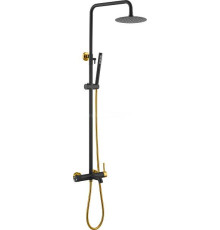 Душевая стойка Boheme Uno с верхним душем черный матовый/золото матовое 468-BG