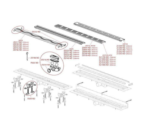 Душевой лоток Alca APZ8 Simple 550 мм с порогами из нержавеющей стали APZ8-550M